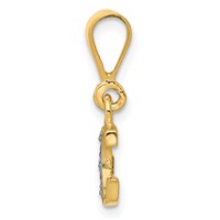 14K Pendant with Rhodium Diamond Letter G Initial view 2