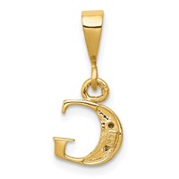 14K Pendant with Rhodium Diamond Letter G Initial view 4