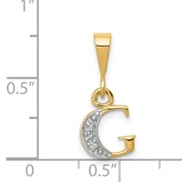 14K Pendant with Rhodium Diamond Letter G Initial view 3
