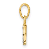 14K Pendant with Rhodium Diamond Letter I Initial view 2