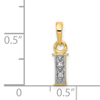 14K Pendant with Rhodium Diamond Letter I Initial view 3