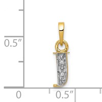 14K Pendant with Rhodium Diamond Letter J Initial view 3