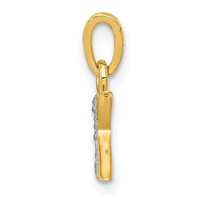 14K Pendant with Rhodium Diamond Letter K Initial view 2
