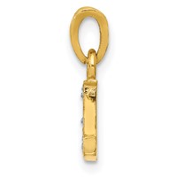 14K Pendant with Rhodium Diamond Letter L Initial view 2
