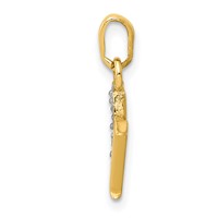 14K Pendant with Rhodium Diamond Letter M Initial view 2