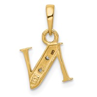 14K Pendant with Rhodium Diamond Letter N Initial view 4