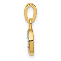 14K Pendant with Rhodium Diamond Letter O Initial view 2