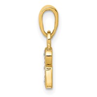 14K Pendant with Rhodium Diamond Letter R Initial view 2
