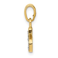 14K Pendant with Rhodium Diamond Letter S Initial view 2