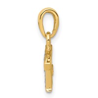 14K Pendant with Rhodium Diamond Letter T Initial view 2
