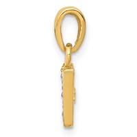 14K Pendant with Rhodium Diamond Letter V Initial view 2