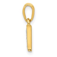 14K Pendant with Rhodium Diamond Letter W Initial view 2