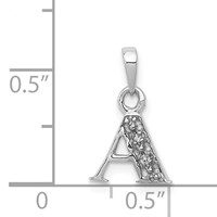 14K White Gold Pendant with Rhodium Diamond Letter a Initial view 2