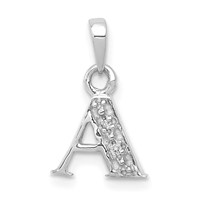 14K White Gold Pendant with Rhodium Diamond Letter a Initial view 1