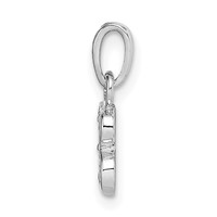 14K White Gold Pendant with Rhodium Diamond Letter B Initial view 2