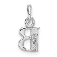 14K White Gold Pendant with Rhodium Diamond Letter B Initial view 4