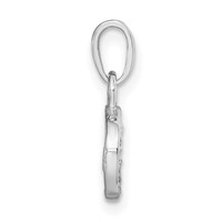 14K White Gold Pendant with Rhodium Diamond Letter C Initial view 2