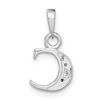 14K White Gold Pendant with Rhodium Diamond Letter C Initial view 4