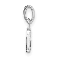 14K White Gold Pendant with Rhodium Diamond Letter D Initial view 2