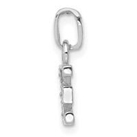 14K White Gold Rhodium-plated Diamond Letter E Initial Pendant view 2