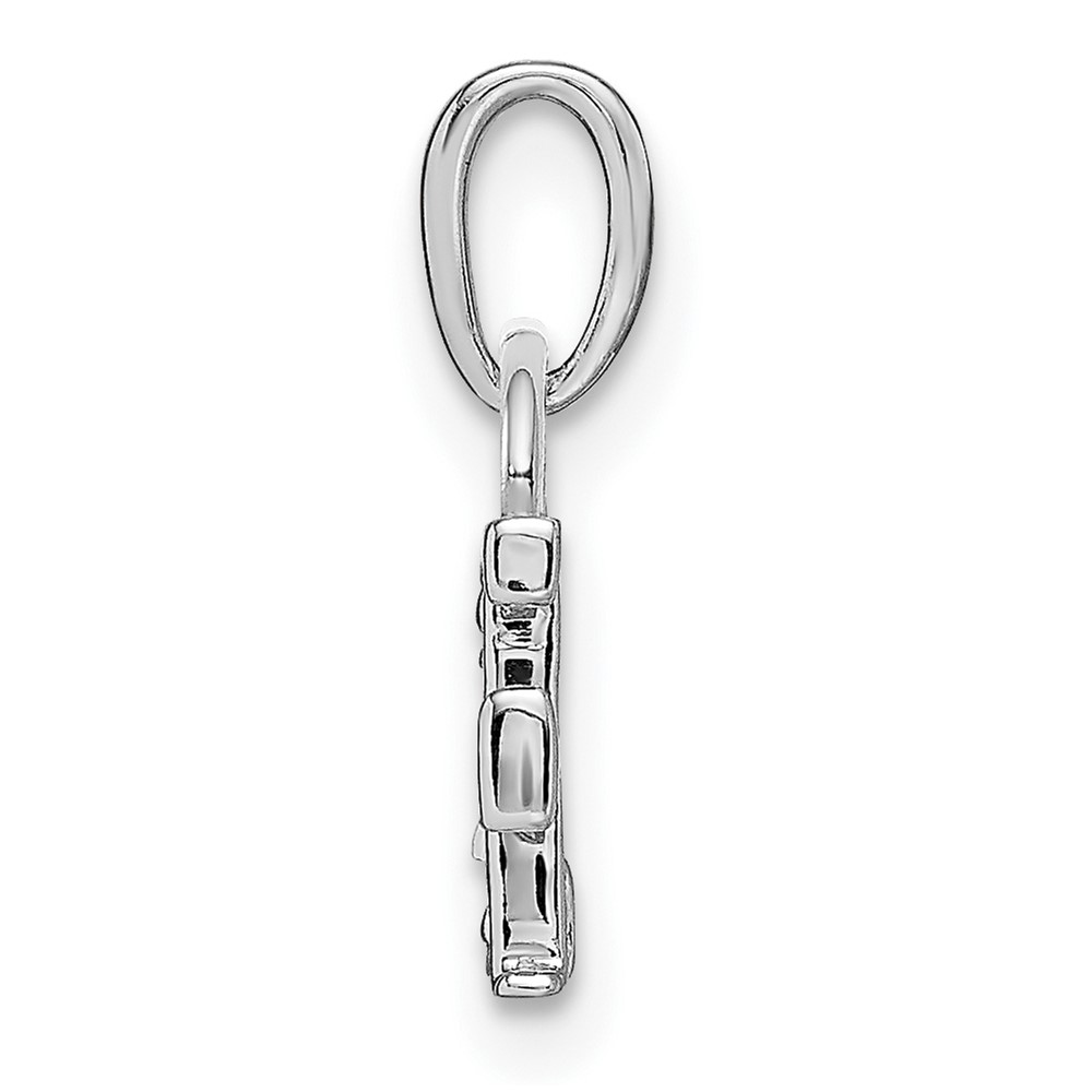 14KW Rhodium-plated Diamond Letter F Initial Pendant (YC251F)