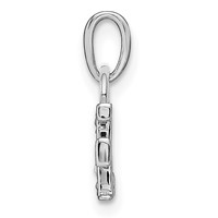 14K White Gold Rhodium-plated Diamond Letter F Initial Pendant view 2