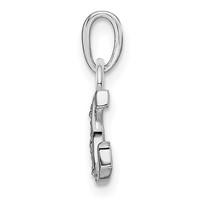 14KW Rhodium-plated Diamond Letter G Initial Pendant view 2