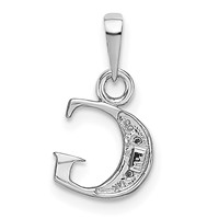 14KW Rhodium-plated Diamond Letter G Initial Pendant view 4