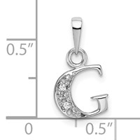 14KW Rhodium-plated Diamond Letter G Initial Pendant view 3