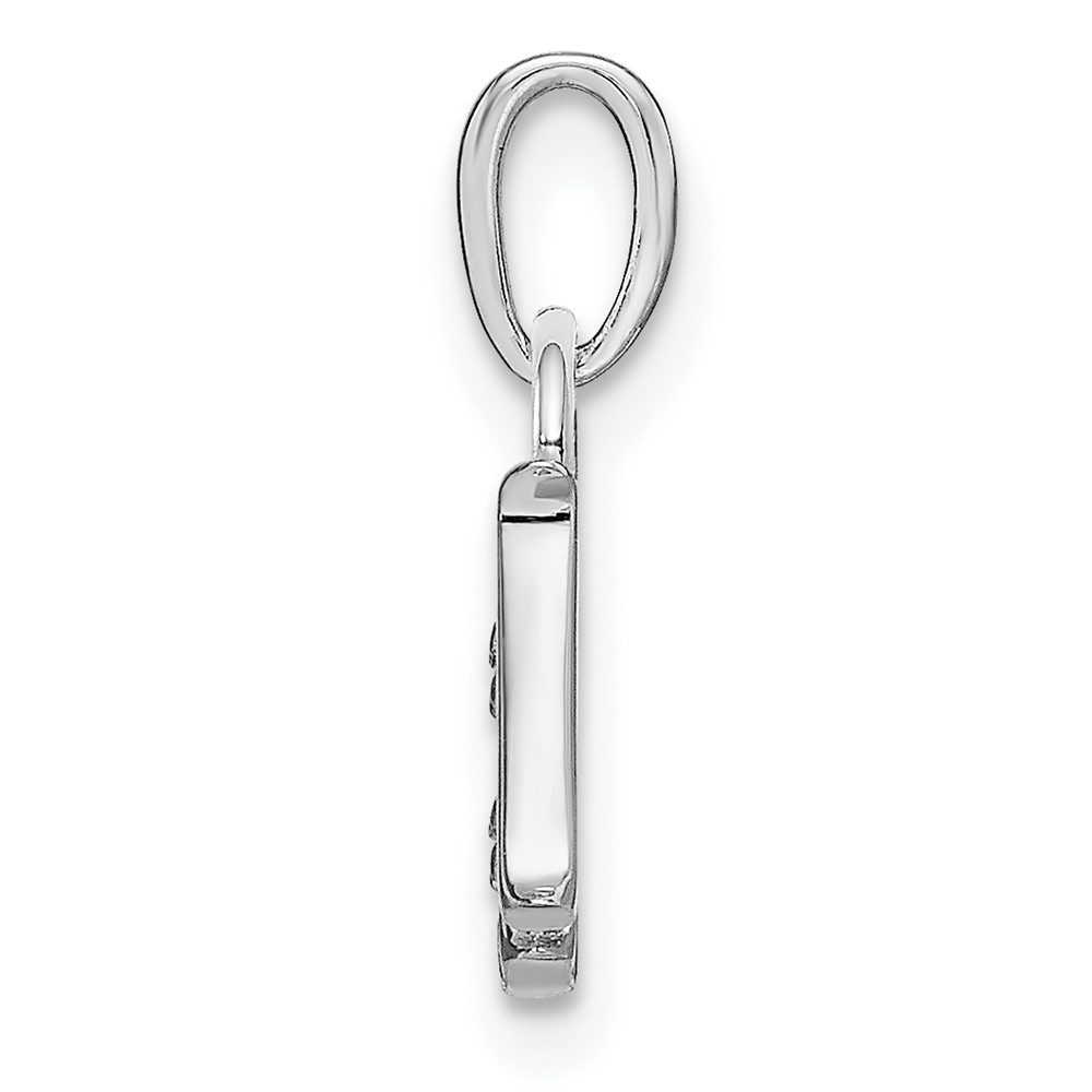 14KW Rhodium-plated Diamond Letter H Initial Pendant (YC251H)