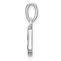 14K White Gold Rhodium-plated Diamond Letter H Initial Pendant view 2