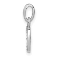 14K White Gold Rhodium-plated Diamond Letter J Initial Pendant view 2