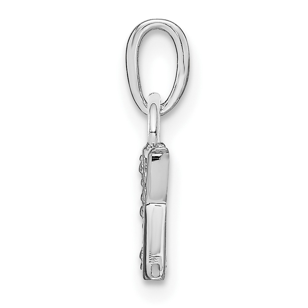 14KW Rhodium-plated Diamond Letter K Initial Pendant (YC251K)