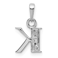 14K White Gold Rhodium-plated Diamond Letter K Initial Pendant view 4
