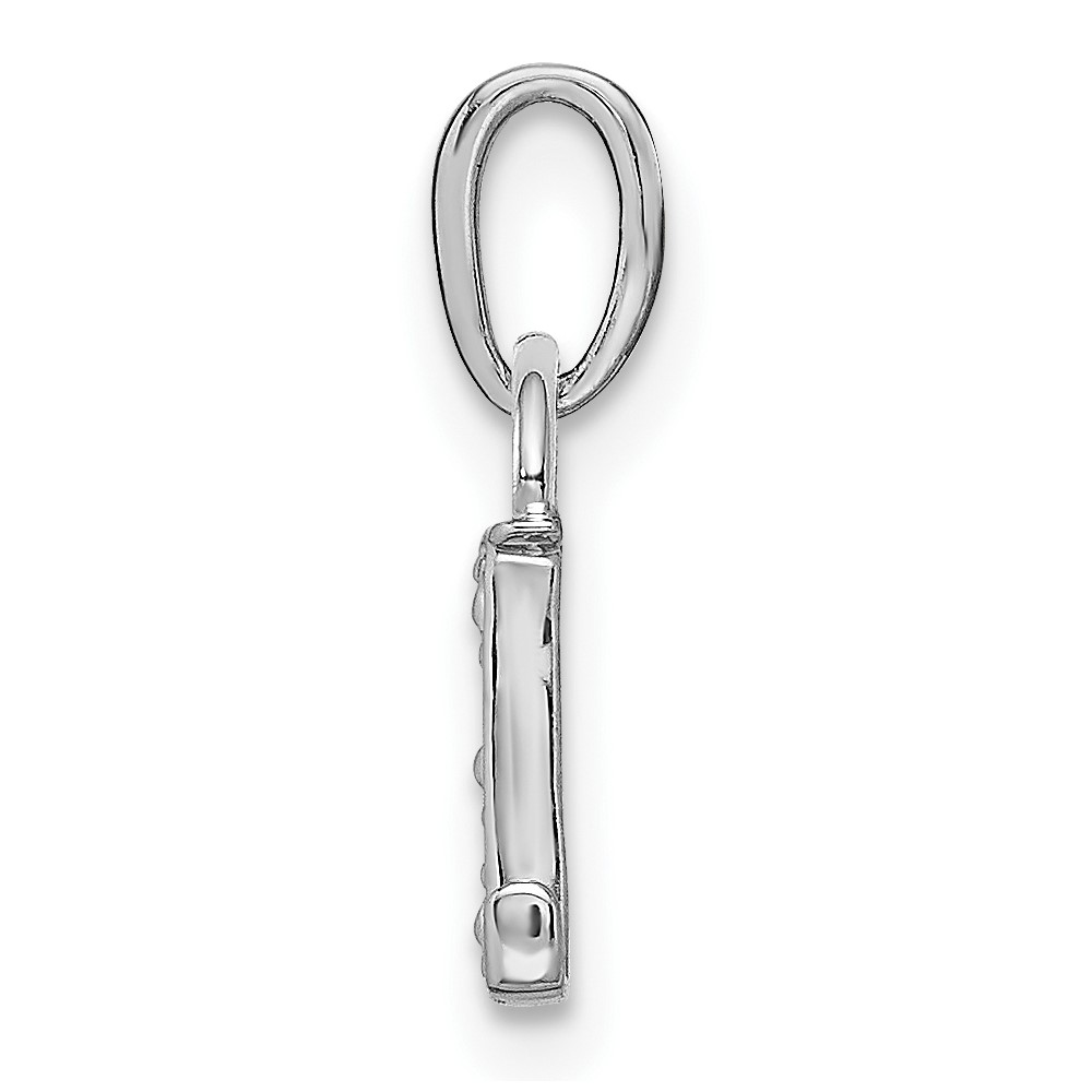 14KW Rhodium-plated Diamond Letter L Initial Pendant (YC251L)