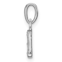 14K White Gold Rhodium-plated Diamond Letter L Initial Pendant view 2