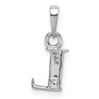 14K White Gold Rhodium-plated Diamond Letter L Initial Pendant view 4