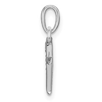 14K White Gold Rhodium-plated Diamond Letter M Initial Pendant view 2