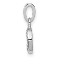 14KW Rhodium-plated Diamond Letter O Initial Pendant view 2