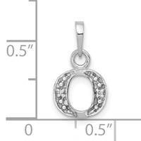 14KW Rhodium-plated Diamond Letter O Initial Pendant view 3