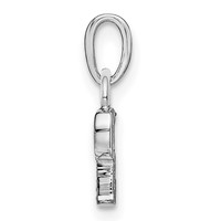 14KW Rhodium-plated Diamond Letter P Initial Pendant view 2