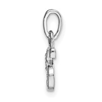 14K White Gold Rhodium-plated Diamond Letter S Initial Pendant view 2