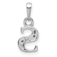 14K White Gold Rhodium-plated Diamond Letter S Initial Pendant view 4
