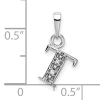 14K White Gold Rhodium-plated Diamond Letter T Initial Pendant view 3
