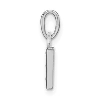 14K White Gold Rhodium-plated Diamond Letter W Initial Pendant view 2