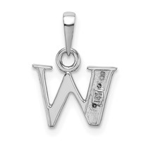 14K White Gold Rhodium-plated Diamond Letter W Initial Pendant view 4