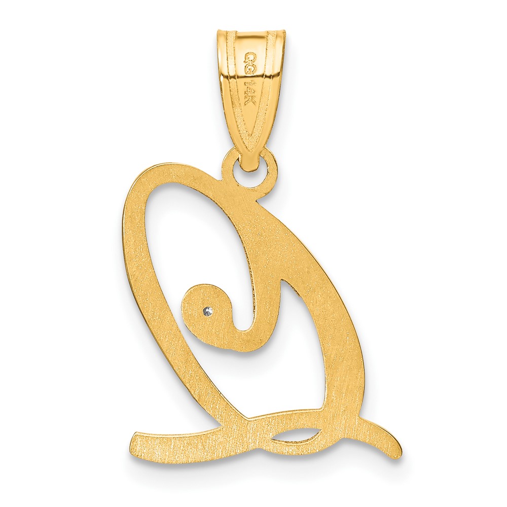14KY Script Letter Q Initial Pendant with Diamond (YC252Q)