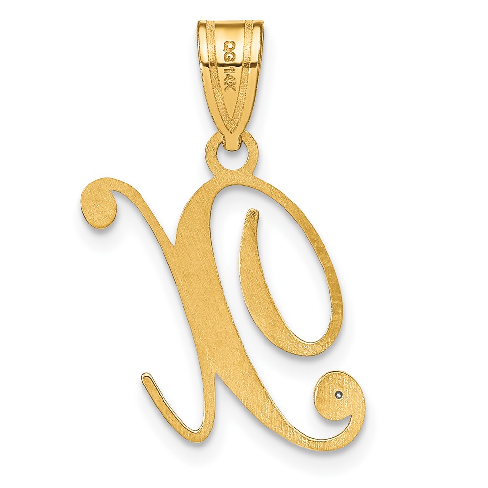 14KY Script Letter X Initial Pendant with Diamond (YC252X)