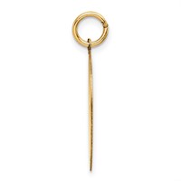 14K Yellow Gold Solid Polished Smiley Face Pendant view 2