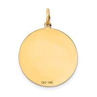 14K Yellow Gold Solid Polished Smiley Face Pendant view 4
